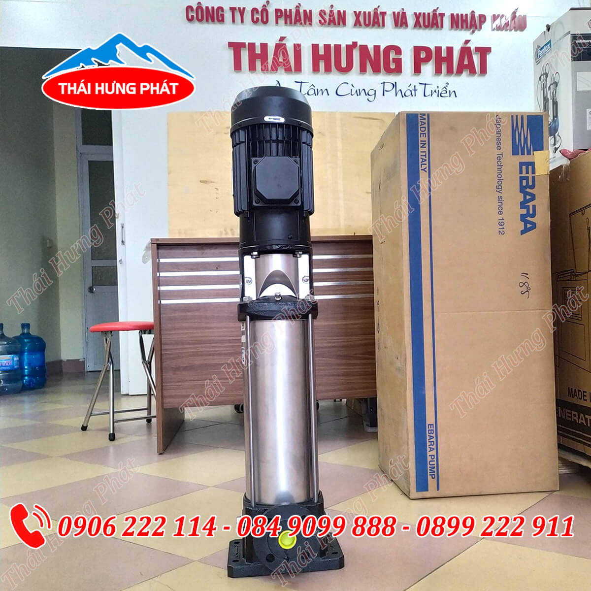 Bơm Ebara EVMSG 15 9F5 15HP trục đứng nhập khẩu chính hãng