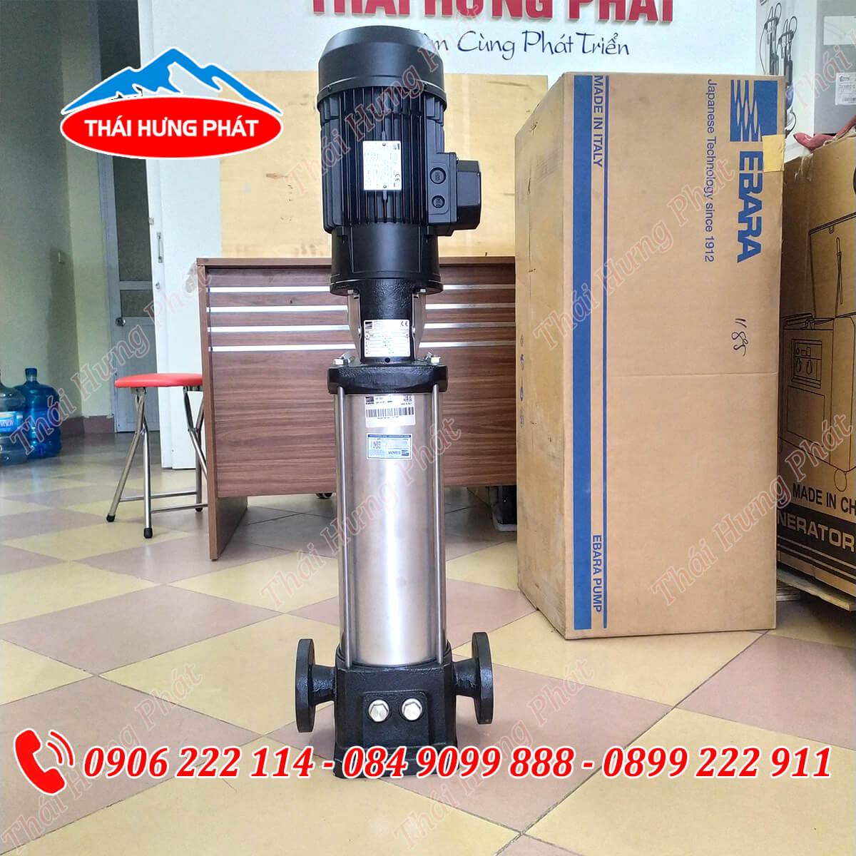 Bơm trục đứng đa tầng cánh Ebara EVMSG5 10F5/2.2 3HP